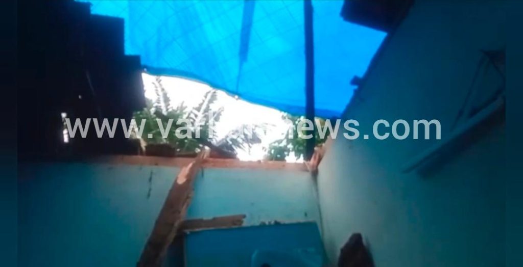 ശക്തമായ മഴയിൽ വീട് തകർന്നു; ദുരിതത്തിലായി കുടുംബം